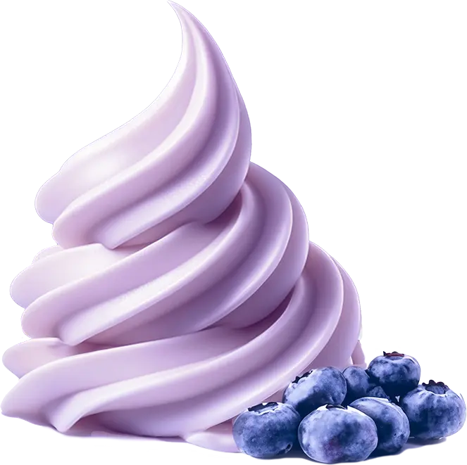 Blueberry flavour frozen yogurt