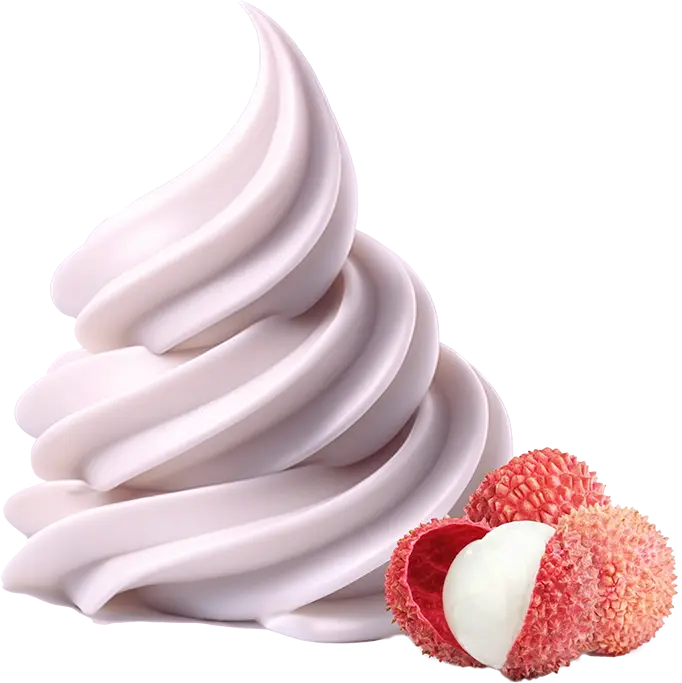Lychee flavour frozen yogurt