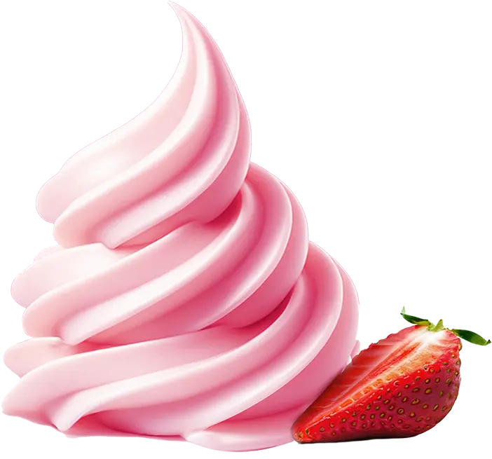 Strawberry flavour frozen yogurt