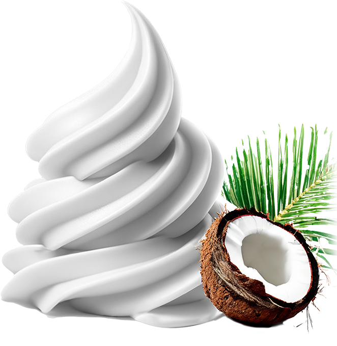 Coconut flavour frozen yogurt
